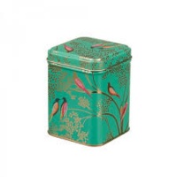 Green Bird Print Small Square Tin by Sara Miller